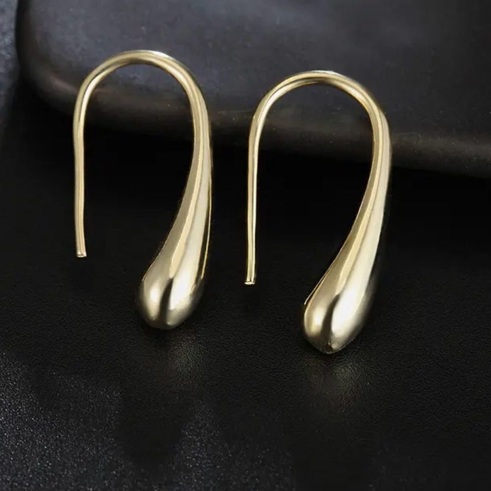 ‎GOLDTONE WATERDROP EARRINGS